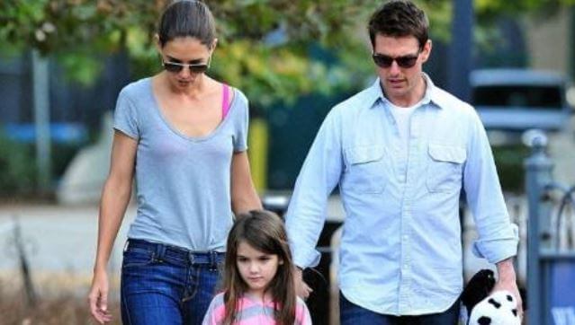 Kathleen A. Stothers-Holmes's daughter, Katie Holmes with her ex-husband, Tom Cruise, and daughter, Suri.